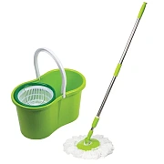 Швабра с отжимом и ведром 7л/5л, отжим центрифуга / рукоятка, 2 круглые насадки, крепление кольцо, з