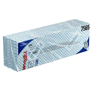 Протирочные салфетки Kimberly-Clark WypAll Х80 7565, листовые, 25шт, 1 слой, синие