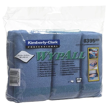 Салфетка протирочная Kimberly-Clark WypAll 8395, микрофибра, синяя, 6шт/уп