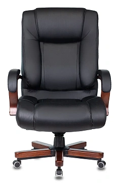 Кресло руководителя Бюрократ T-9925WALNUT черный кожа крестов. металл/дерево