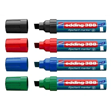 Маркер для флипчарта Edding 388 красный, 4-12мм, скошенный наконечник, cap off
