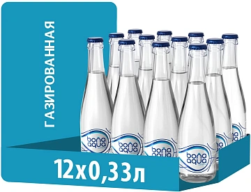Вода питьевая Bona Aqua газ, 330мл, стекло