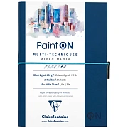 Скетчбук для смешанных техник 32л., А5 Clairefontaine 'Paint ON', на сшивке, легкое зерно, резинка,