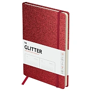 Ежедневник недатированный, А5, 136л., твердый переплет, диз. картон, BG 'Glitter. Red', красный, на