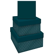 Набор квадратных коробок 3в1, MESHU 'Emerald style. Base', (19,5*19,5*11-15,5*15,5*9см)