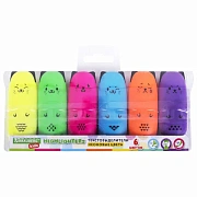 Набор текстовыделителей мини 6 ЦВЕТОВ BRAUBERG KIDS 'CUTE CATS NEON', линия 1-5 мм, 152435