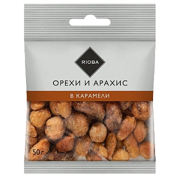 Смесь орехов Rioba в карамели, 50г