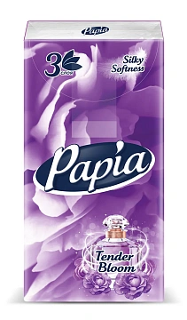 Платочки носовые Papia Нежное цветение трехслойные, 10шт