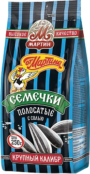 Семечки От Мартина полосатые с солью, 250г