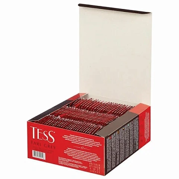 Чай TESS 'Earl Grey' черный с бергамотом с цедрой лимона, 100 пакетиков в конвертах по 1,8 г, 1251-0