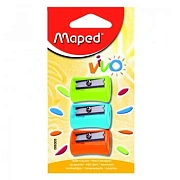 Точилка MAPED VIVO, 1отв, без контейнера, ассорти, 3шт/блистер