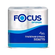 Бумага туалетная Focus Optimum, 2 слойн, мини-рулон, 22м/рул., 4шт., тиснение, белая