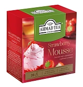 Чай Ahmad Strawberry Mousse с клубникой и мятой, зеленый, 20 пирамидок