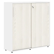 Шкаф средний с дверьми купе EMC 1343 Ясень Траун/Белый/Белый 1346х430х1355 EDIS