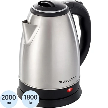 Чайник Scarlett SC-EK21S26, 2л, 1800Вт, (серебристый)