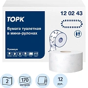 Туалетная бумага Tork Premium T2, 120243, в рулоне, 170м, 2 слоя, белая