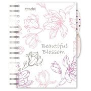 Бизнес-тетрадь А5,140л,кл,спир,плас Attache Selection Flower DreamsBlossom