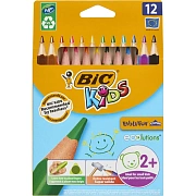 Карандаши цветные утолщенные BIC 'Kids Evolution Triangle', 12 цветов, трехгранные, грифель 4 мм, 82