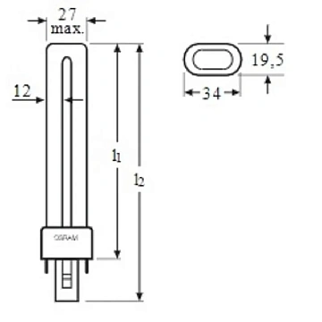 Лампа люминесцентная DULUX S 11Вт/41-827 цоколь G23 123344