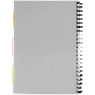 Бизнес-тетрадь 140л,кл,А4,SPIRAL BOOK Серый,евроспир,обл.пласт,раздел.84103