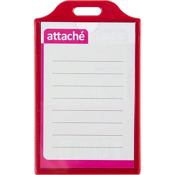 Бейдж Attache вертикальный 55х85, красный, T-732V