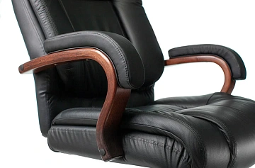 Кресло руководителя Бюрократ T-9925WALNUT черный кожа крестов. металл/дерево