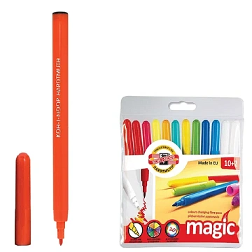 Фломастеры Koh-I-Noor 'Magic', 10+2цв., трехгранные, ПВХ, европодвес