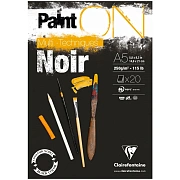 Скетчбук - альбом для смешанных техник 20л., А5 Clairefontaine 'Paint ON Noir', на склейке, черный