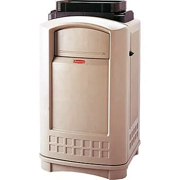 Контейнер для мусора Rubbermaid Landmark II 189.3л, бежевый, с лотком для подносов, FG396358BEIG
