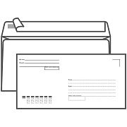 Конверт E65, Ряжская печатная фабрика, 110*220мм, с подсказом, б/окна, отр. лента, 1000шт