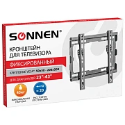 Кронштейн-крепление для ТВ настенный, до 45 кг, VESA 50х50-200х200, 23'-43', черный, SONNEN, 455948