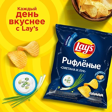 Чипсы Lay's рифленые Сметана и лук, 70г