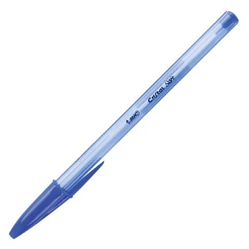 Ручка шариковая масляная BIC 'Cristal Soft', СИНЯЯ, корпус тонированный, узел 1,2 мм, линия 0,35 мм, 951434