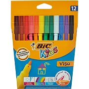 Фломастеры BIC 'Kids Visa', 12 ЦВЕТОВ, суперсмываемые, вентилируемый колпачок, европодвес, 889695, 8