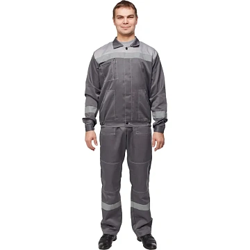 Костюм лет муж (куртка, пк) л22 т.сер./св.сер 104-108/170-176