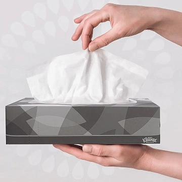 Косметические салфетки Kimberly-Clark Kleenex 100шт, 21.5х18.6см, 2 слоя, белые