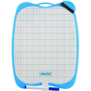 Доска двусторонняя маркерная Attache 21х27 белый/клетка+маркер+губка