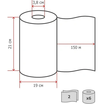 Бумажные полотенца Tellus (tork) Advanced H1 2 слоя, рулон 150м, белые, 120067