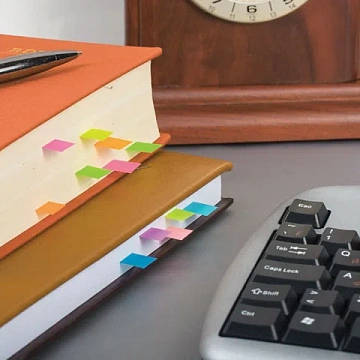 Клейкие закладки бумажные Stick'n 50х12мм, 4цвета по 100 листов