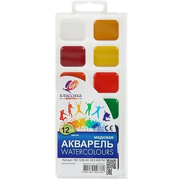 Краски акварельн. Луч Классика 12цв пласт уп б/кисти