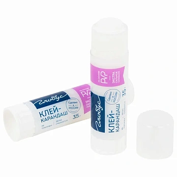 Клей-карандаш 'Стандарт', 35 г, PVP-основа, РОССИЯ, GLOBUS, 1013
