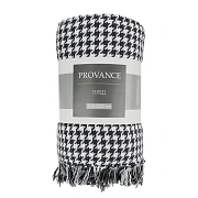 Плед Provance Basic черно-белый хлопковый, 200 x 220см