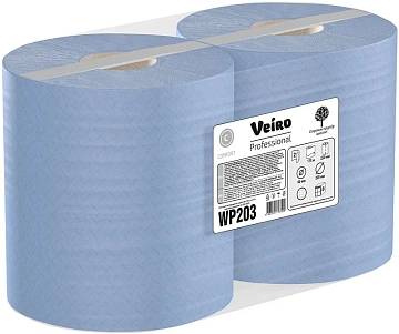 Протирочная бумага Veiro Professional Comfort WP203, в рулоне с центр вытяжкой, 175м, 2 слоя, синяя