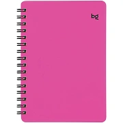 Записная книжка А6 60л. на гребне BG 'Neon', розовая пластиковая обложка, тиснение фольгой