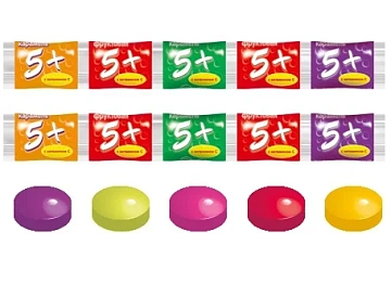 Карамель леденцовая 5+ с витамином С, 18г х 48 шт