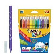 Фломастеры BIC 'Kid Couleur', 12 цветов, суперсмываемые, вентилируемый колпачок, европодвес, 9202932