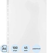 Файл-вкладыш А4, 45мкм, Элементари, рифленый, 100шт/уп