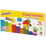 Пластилин мягкий ЮНЛАНДИЯ 'ВЕСЕЛЫЙ ШМЕЛЬ', 16 цветов, 240 г, СО СТЕКОМ, 106673