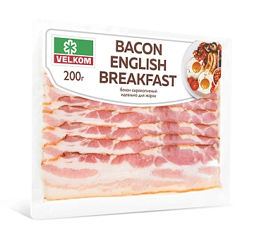 Бекон Велком English Breakfast сырокопченый, 200г