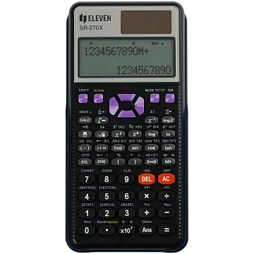 Калькулятор научный Eleven SR-270X, матричный дисплей, 417 функций, двойное питание, 81*165*16 мм, черный